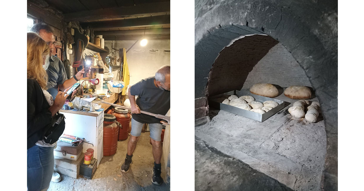 Baking bread in wood oven in Sifnos