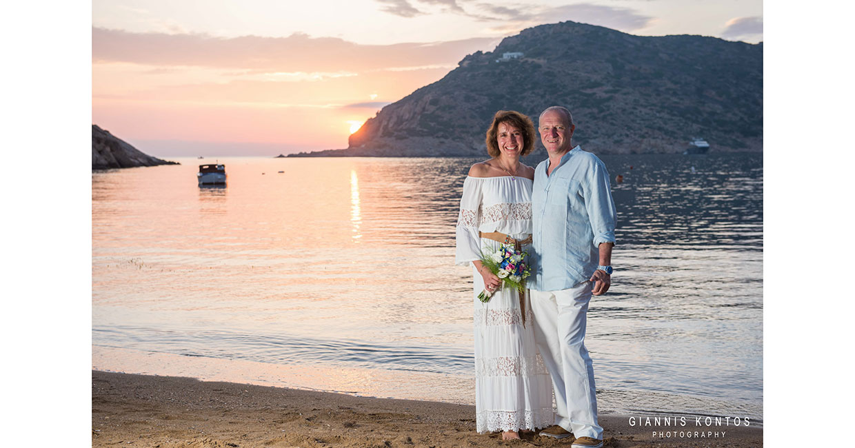 Civil wedding at the sunset